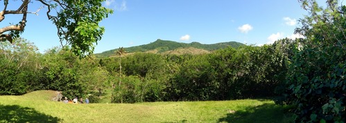 View from Ga'an Point at Agat Beach toward Mount Alifan, Asan and Agat Invasion Beaches