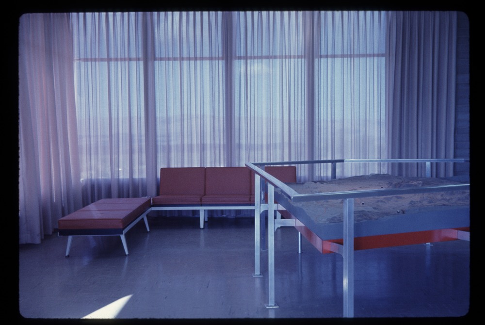 Taken from the entrance looking toward east window of the visitor center. The original mounting of the relief model is evident.