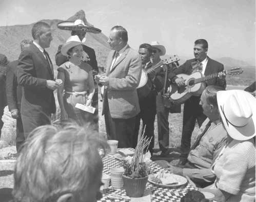Lady Bird Johnson welcomed into Big Bend National Park at Panther Junction.