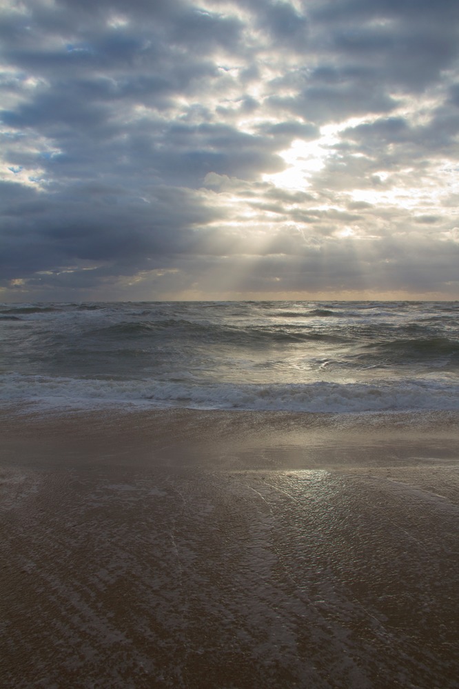 Cloudy sunrise over the Atlantic Ocean at Cape Hatteras National Seashore