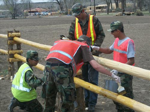 Buck and Rail Fence Construction, Aztec Ruins NM, 2013