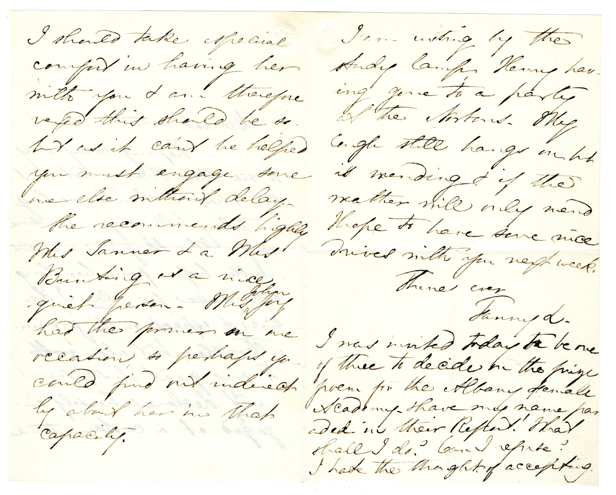 Manuscript letter