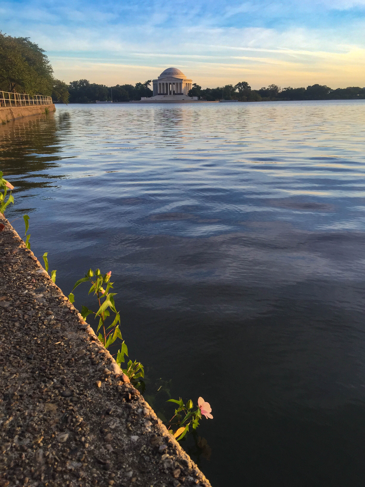 Thomas Jefferson Memorial across the Tidal Basin at sunrise