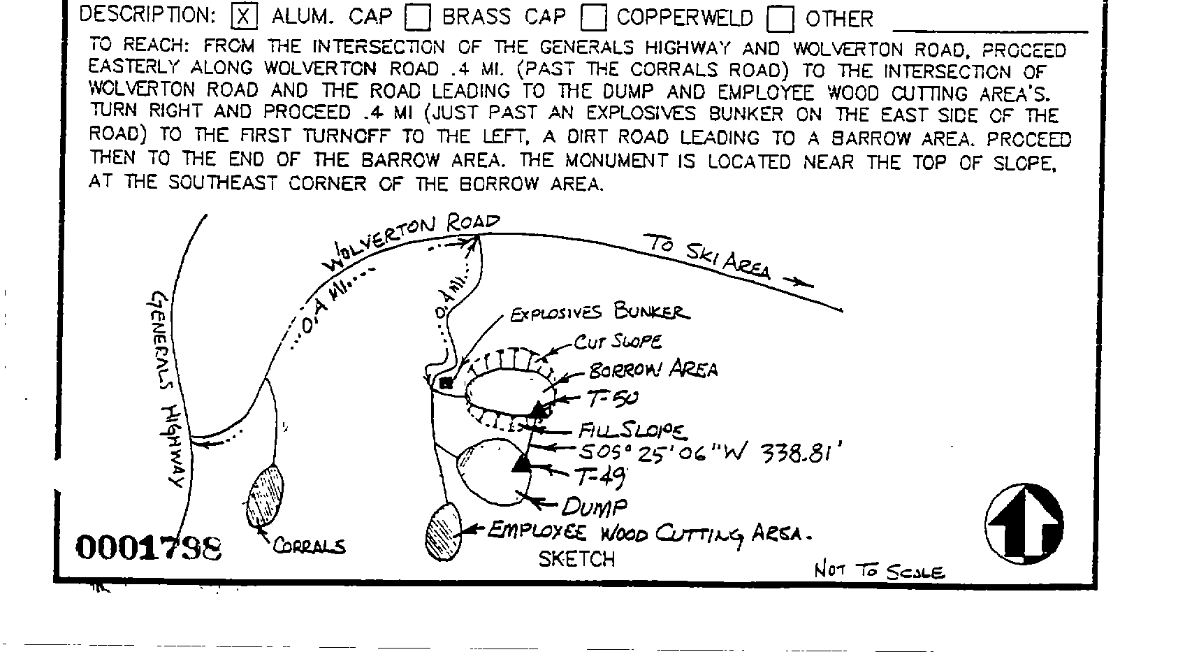 00001798 Survey Monumentation Sketch