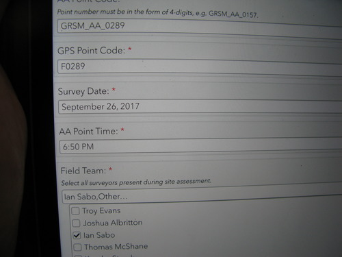 GRSM Accuracy Assessment. Plot Code: GRSM_AA_0289_1