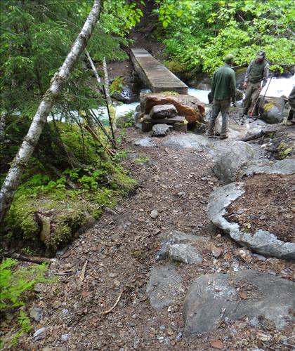 Tread work on the Chilkoot Trail during the 2012 field season.