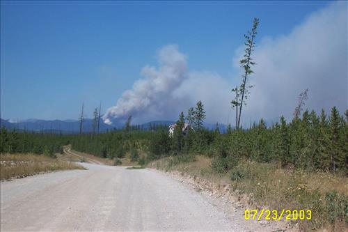 Smoke from Wedge Fire, Glacier National Park