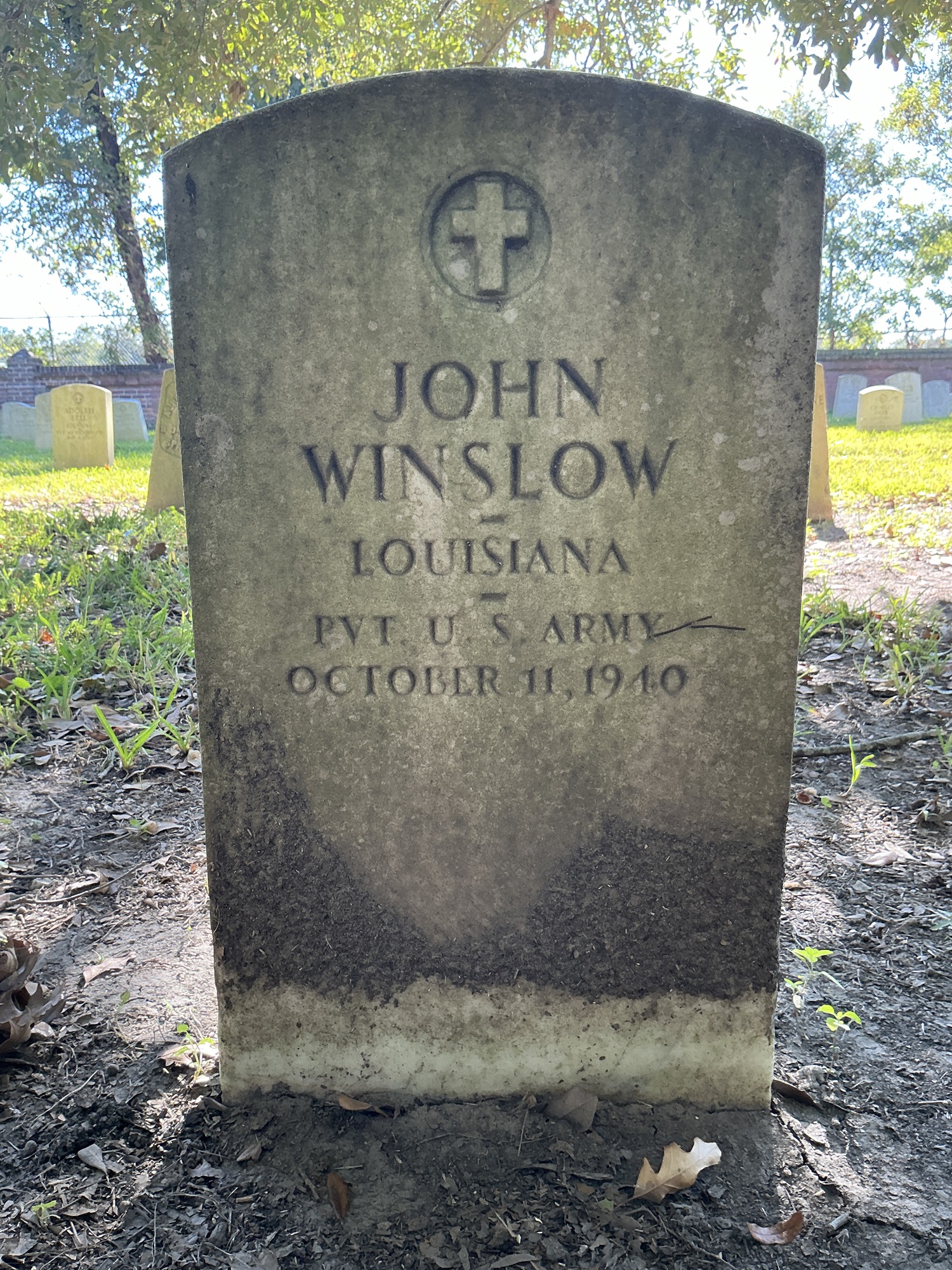Front of upright marble headstone with flat face.