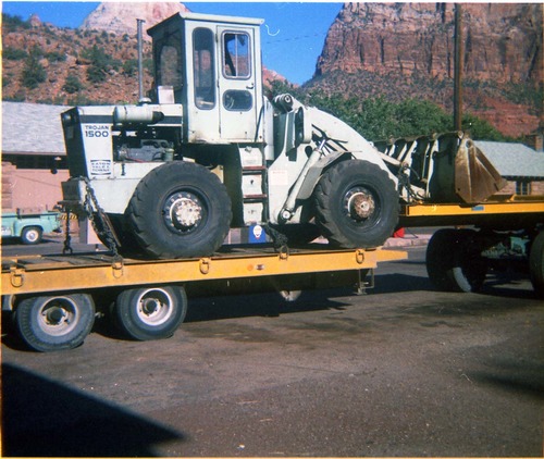 Color Photos of the parks front end loaders.