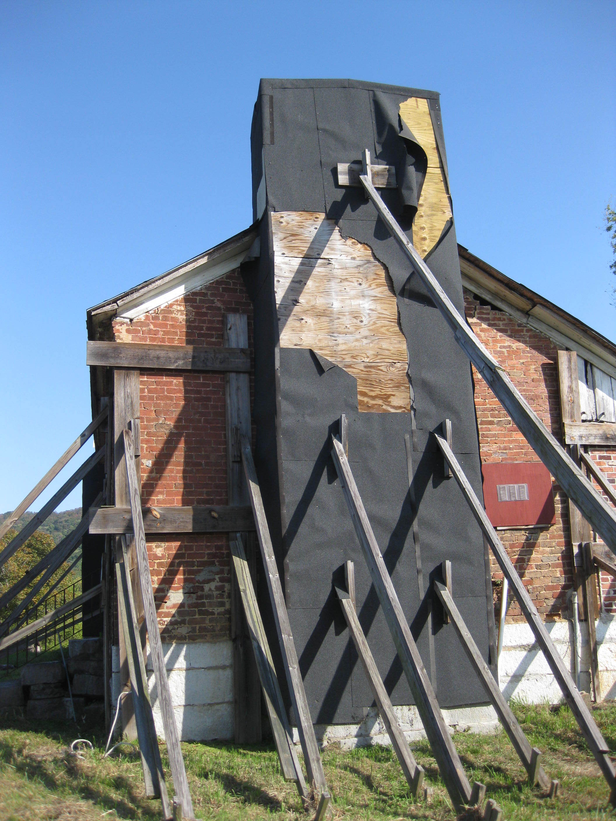 A chimney reconstruction at the James Brown House in Ooltewah, Tennessee