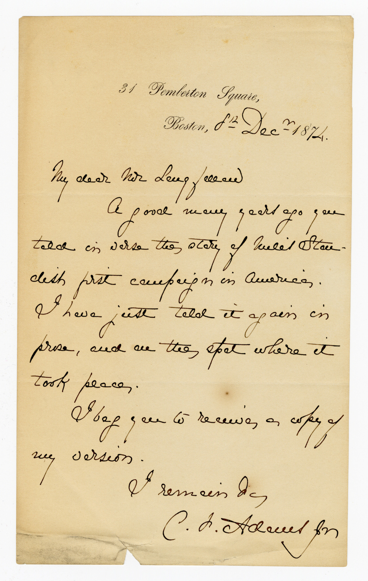 Manuscript letter