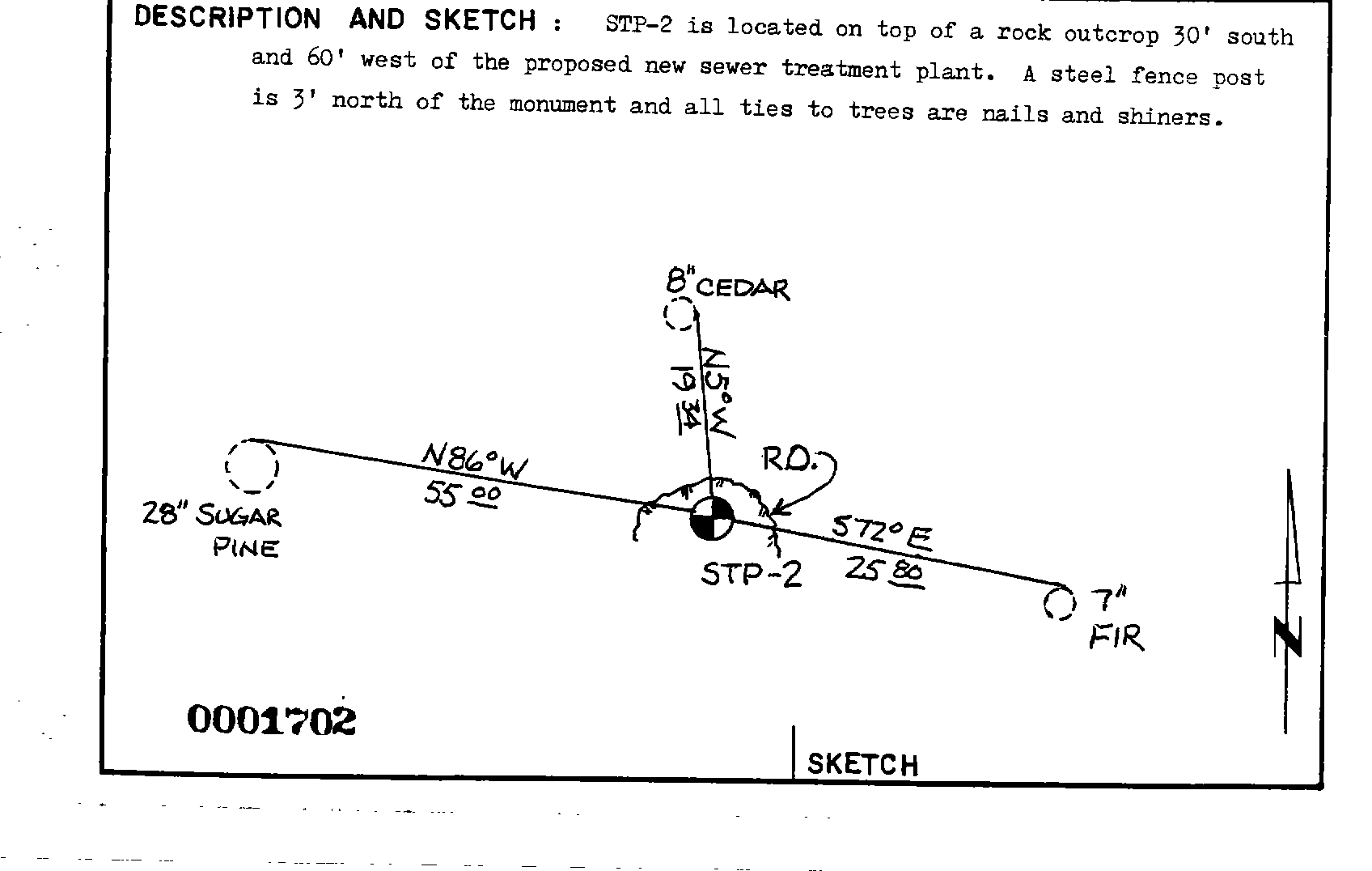 00001702 Survey Monumentation Sketch