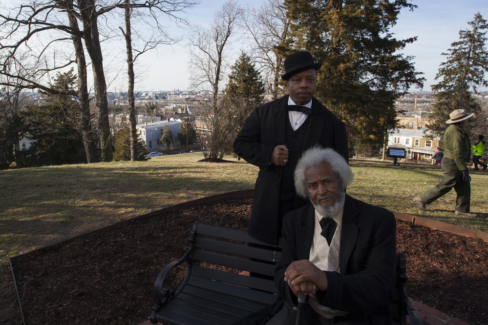 Actor Michael Crutcher portrayed Frederick Douglass the whole weekend and Ranger John portrayed his eldest son Lewis Douglass