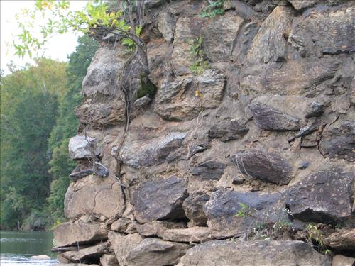 Images of the remnants of Miller Covered Bridge at Horseshoe Bend NMP in October 2007