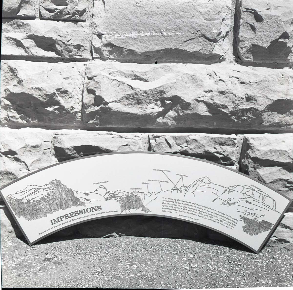 BW Photos of trailside exhibits.