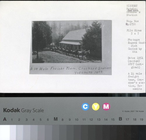 A 14 mile freight team, Crocker's station, Yosemite. copied by Ralph H. Anderson,  copied 1951