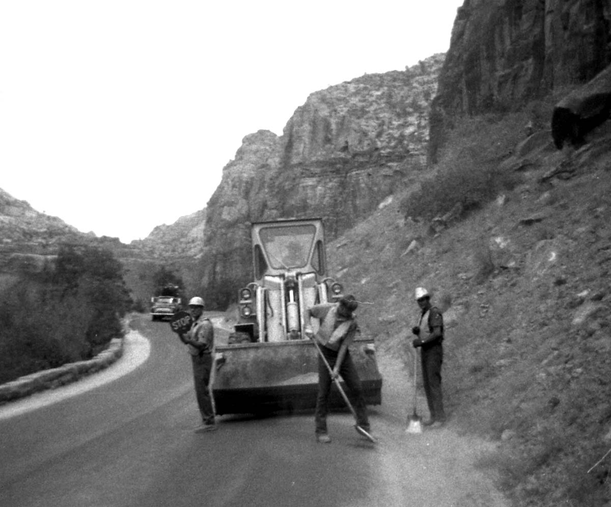 BW photos of rock slides in Kolob Canyons - 110mm.