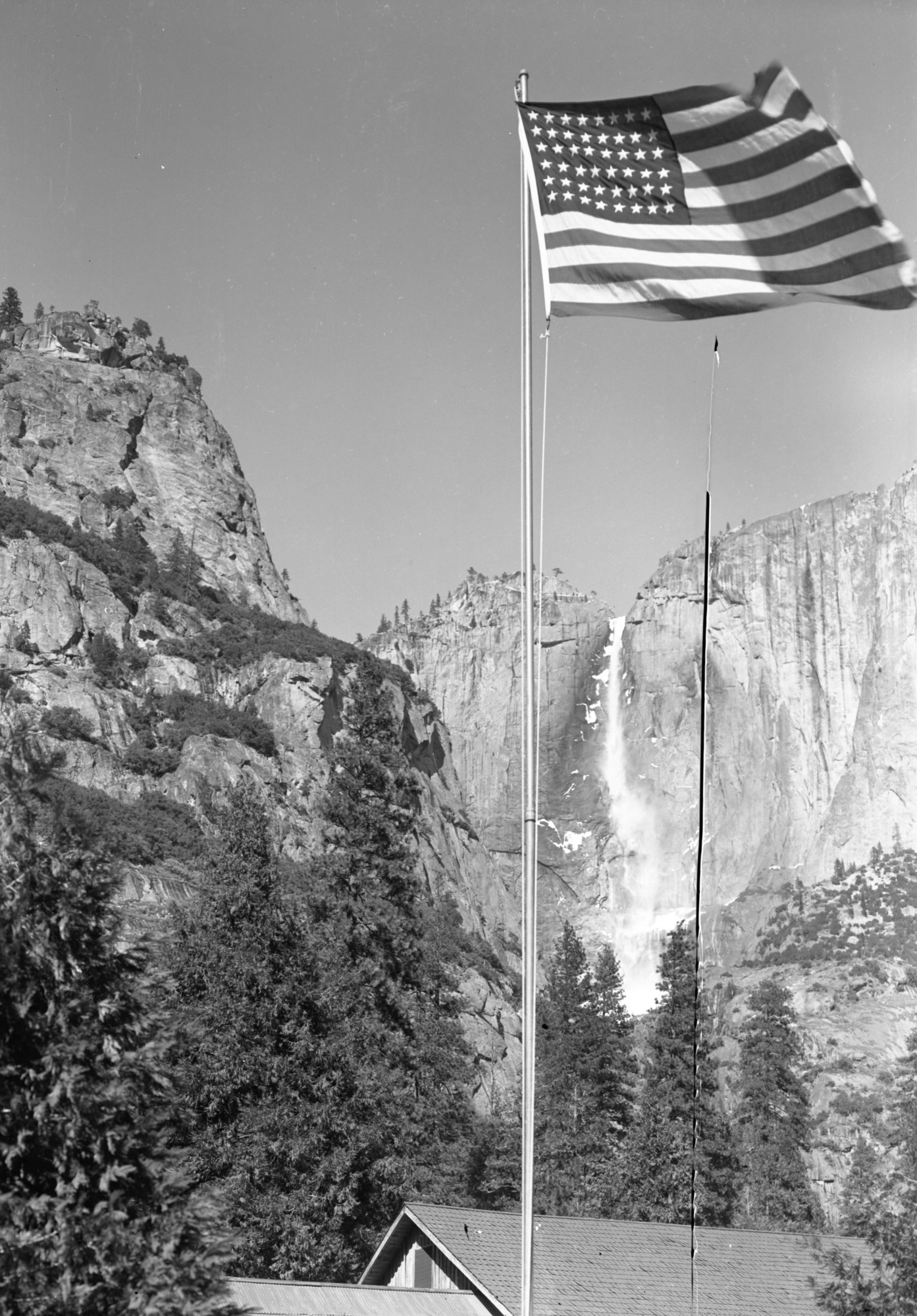 Flag at Yosemite Lodge.