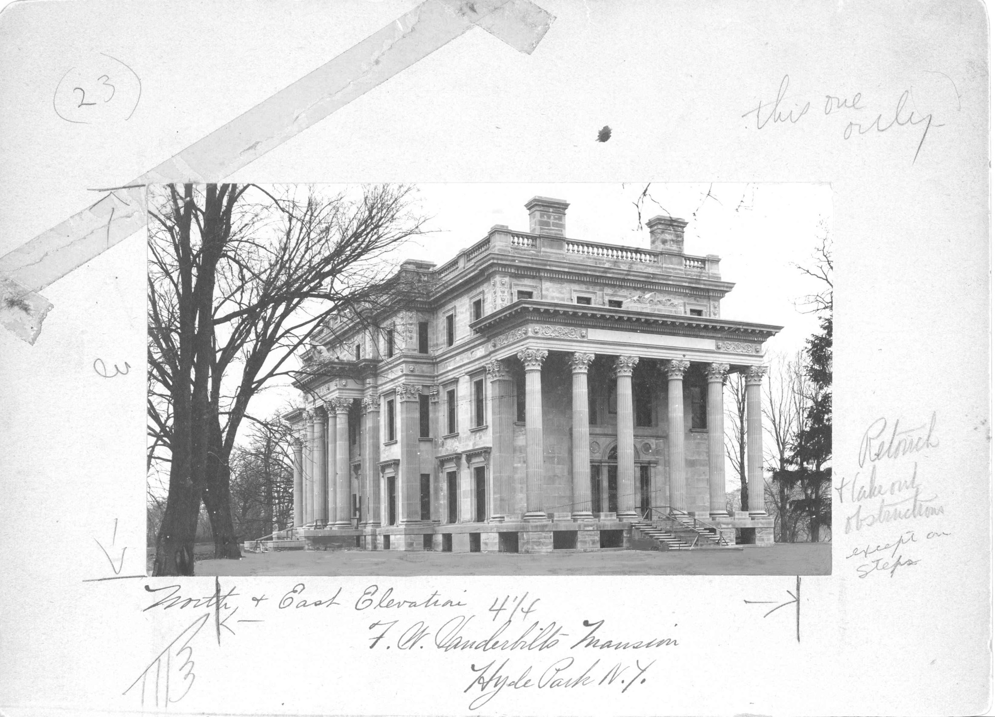  View of the North Portico of the Vanderbilt Mansion.