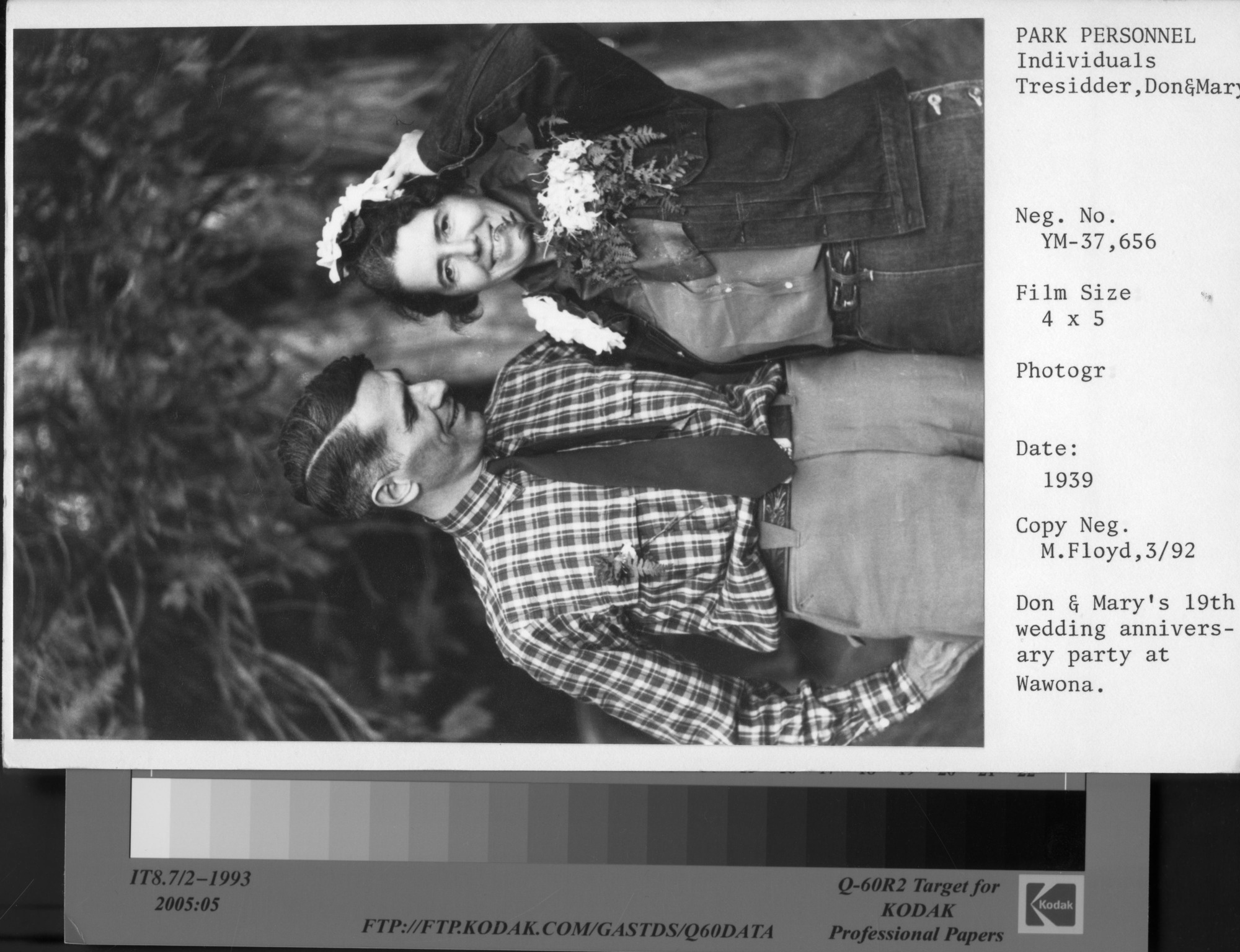 Copy Neg: Mike Floyd, 3/92. Don & Mary's 19th wedding anniversary party at Wawona.