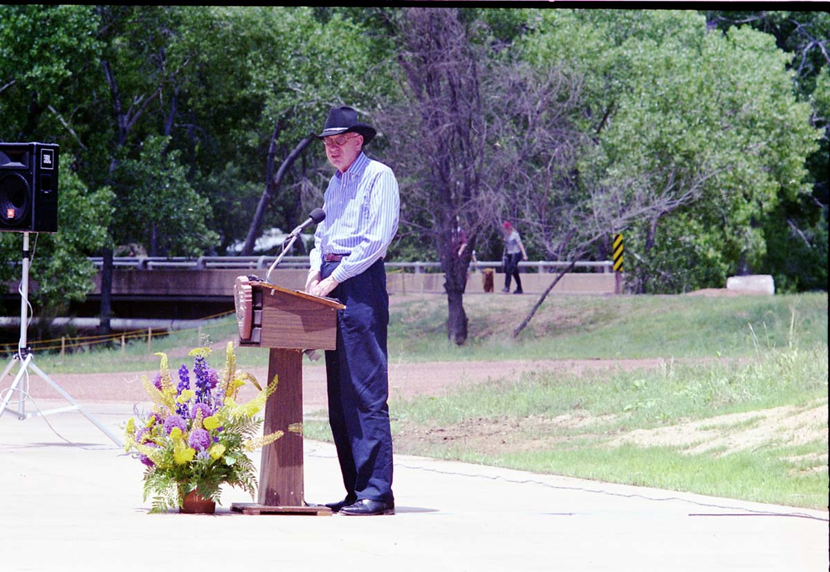 Color Photos of the opening celebration for the new visitor center - Same day as the official shuttle launch.