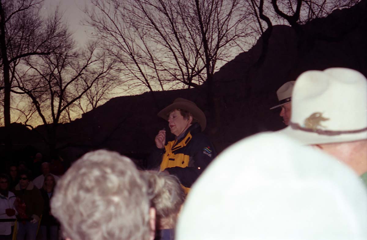 Color Photos of the ceremony surrounding the Olympic Torch passing through Zion.