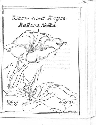 ZION 12263 Zion Bryce Nature Notes Vol4 No6 1932 September