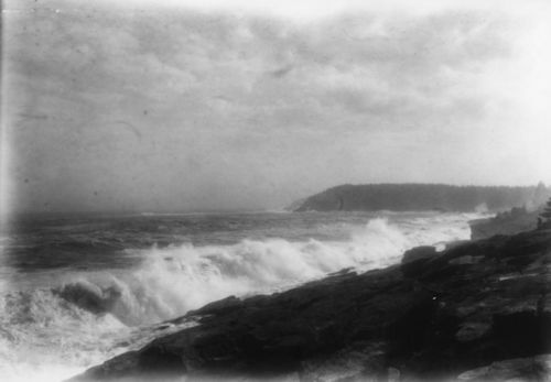 Surf from cliff west of Great Head towards Otter Cliffs, Bar Harbor, ME