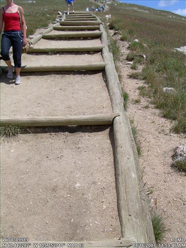 Condition of Apline Visitor Center Trail prior to rehabilitation work in Rocky Mountain National Park,  2008