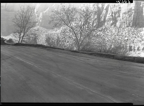 Sunken guard wall below tunnel.