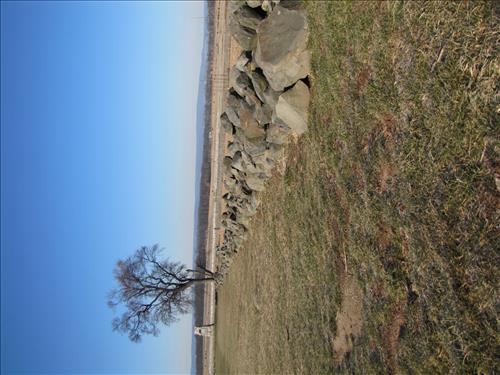 Historic Stone Walls at the Angle at Gettysburg National Military Park in January 2012