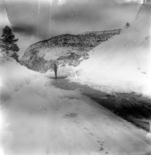 BW Photos of snow plowing at Cedar Breaks - 2 x 2.