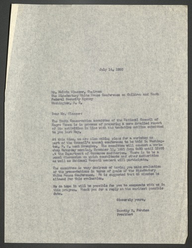 National Council of Negro Women, Correspondence, 1950