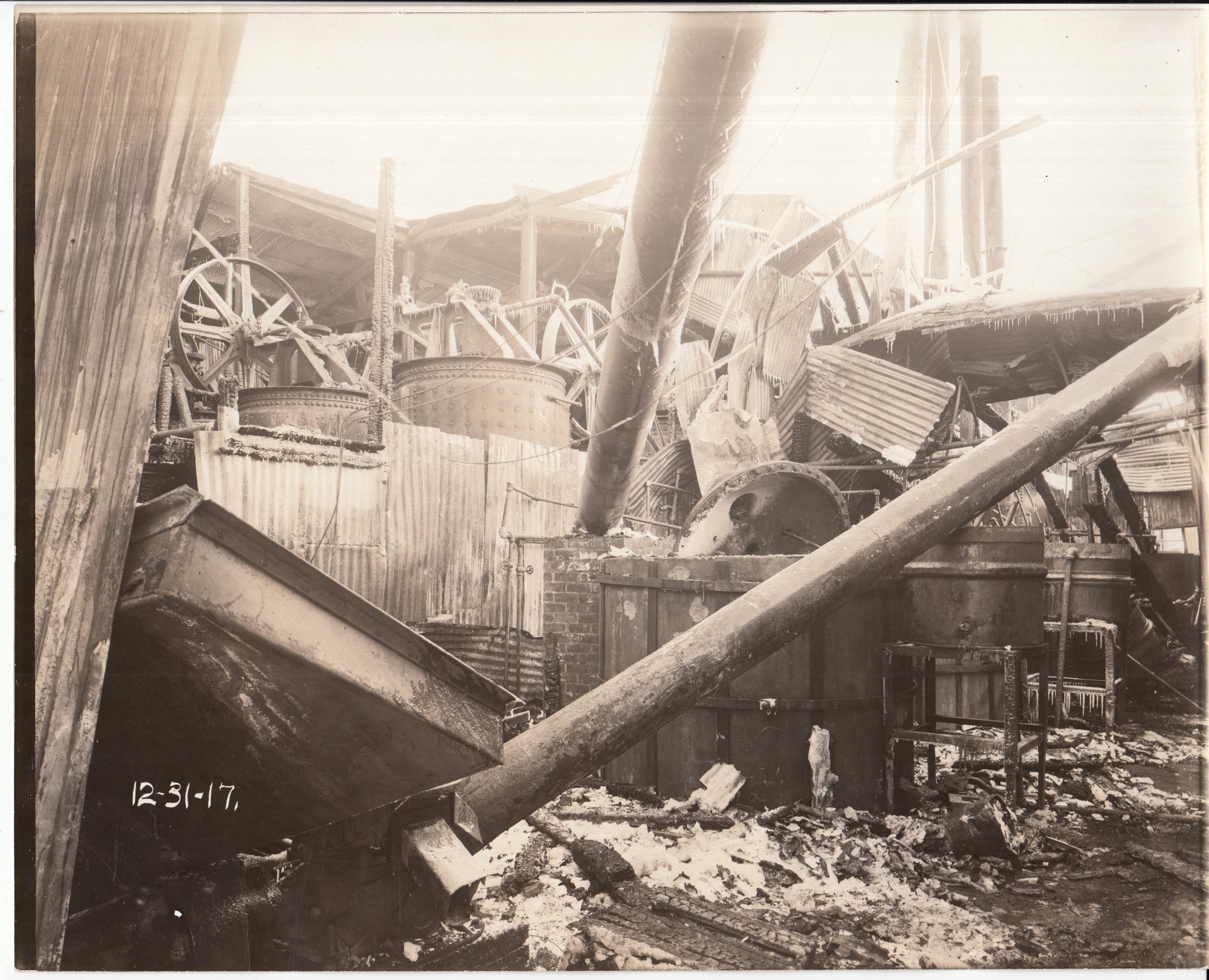 Coal Tar Products Division, aftermath of fire of Dec. 29, 1917.