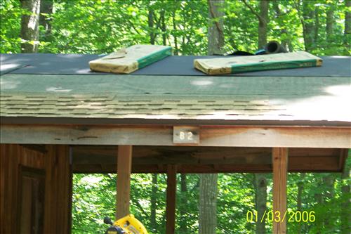 Rehabilatation 0f 14 buildings in Cabin Camp 1 at Prince William Forest Park in June 2010
