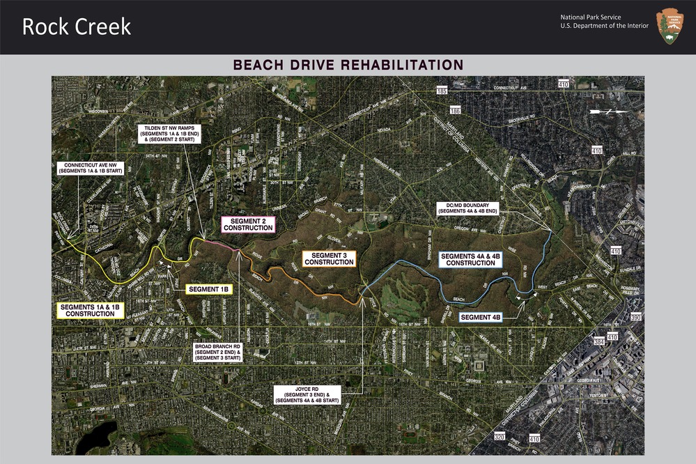 Beach Drive Roadway Detours Map