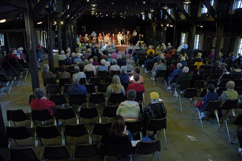 Audience and instruments at the Peninsula Jazz Festival in Cuyahoga Valley National Park