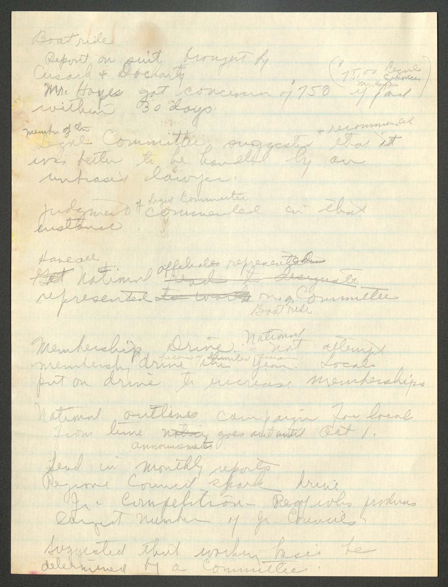 NCNW meeting minutes, 1952