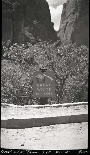 Sign pointing out the Great White Throne.