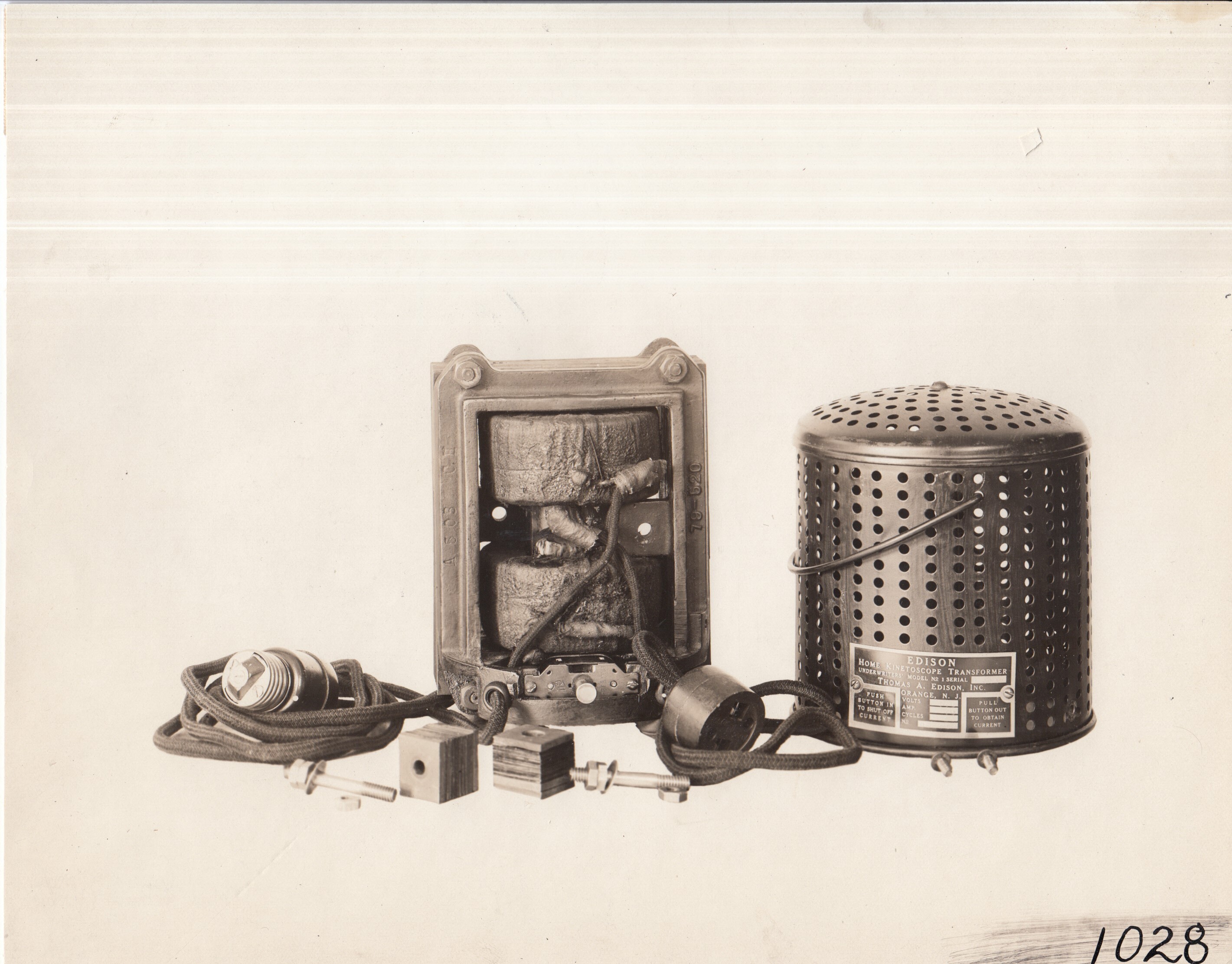 Edison home projecting kinetoscope, transformer.