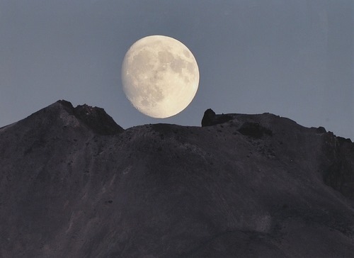 Moon over Lassen Peak