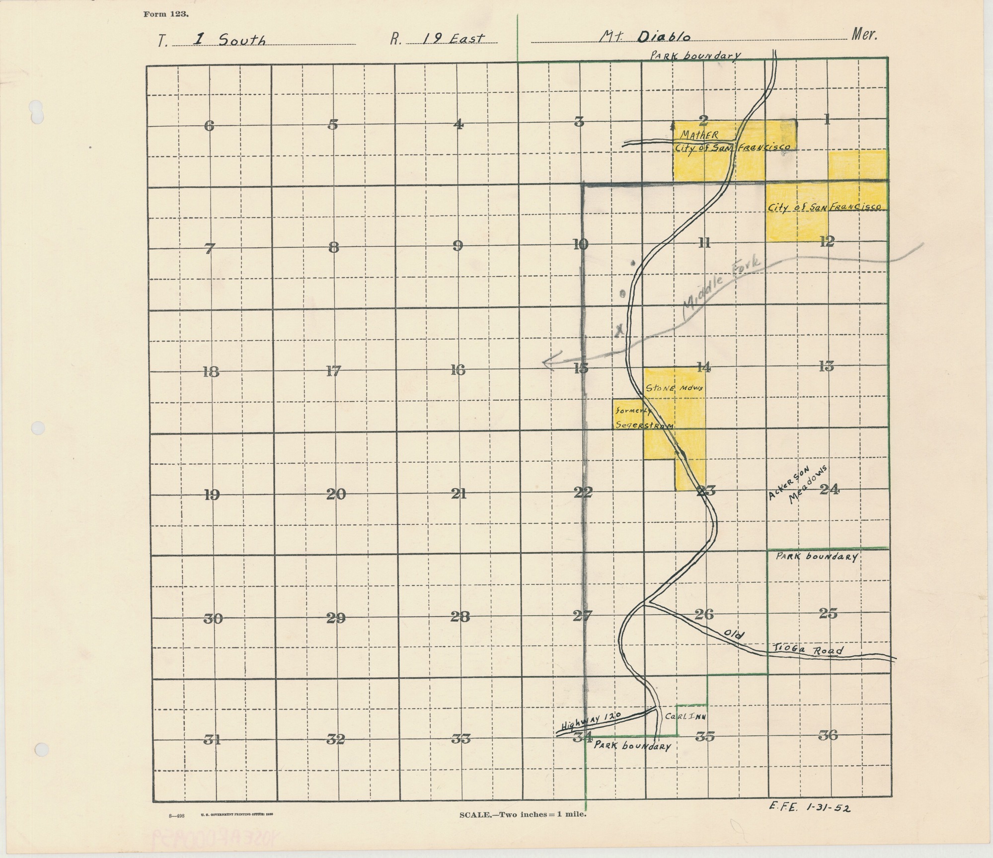 T. 1 South R. 19 East Mt. Diablo Mer.