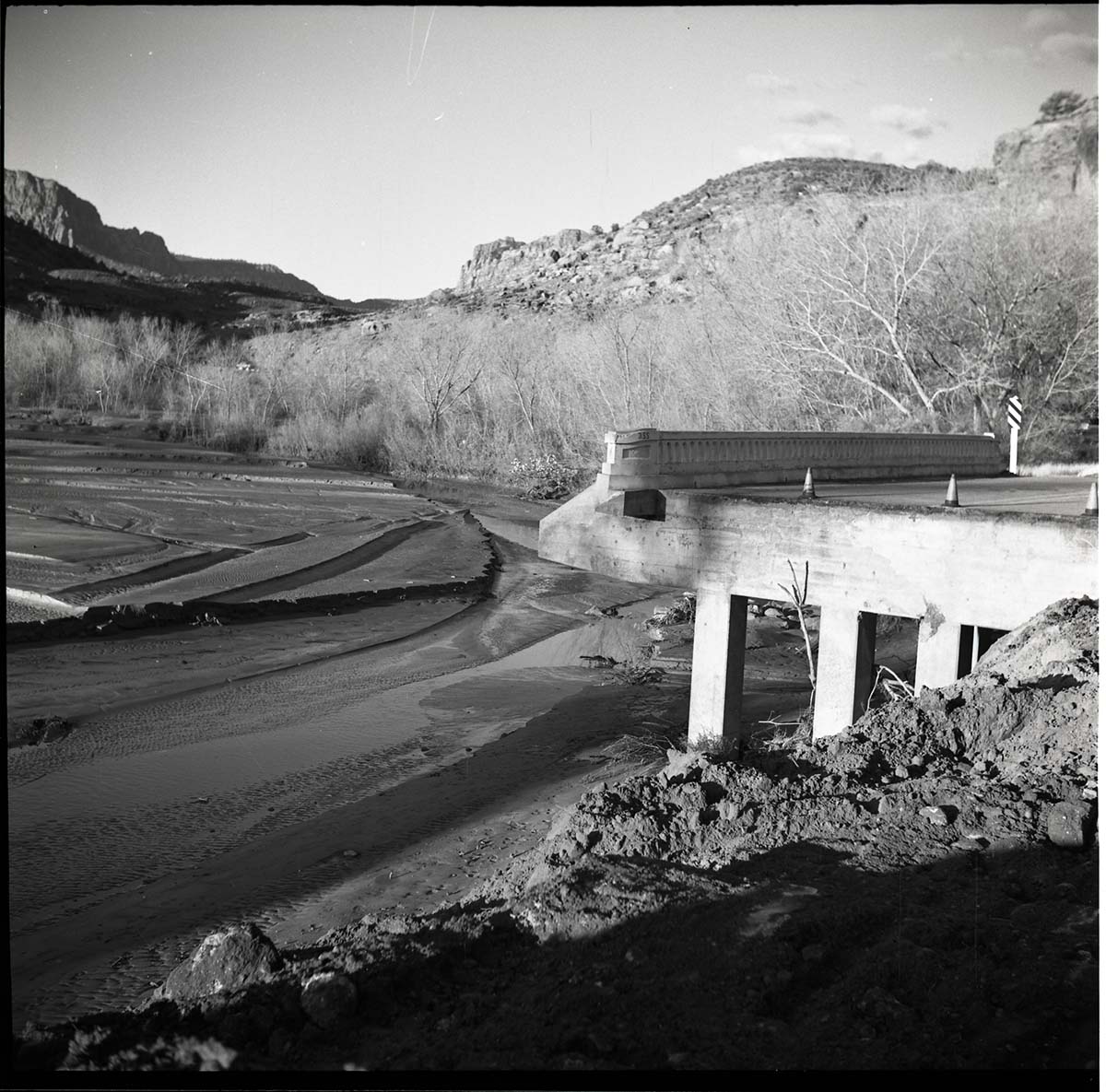BW Photo of flood damage from 1966 flood.