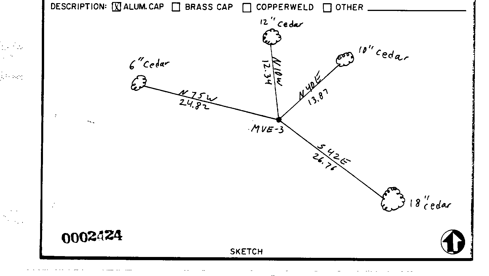 00002424 Survey Monumentation Sketch