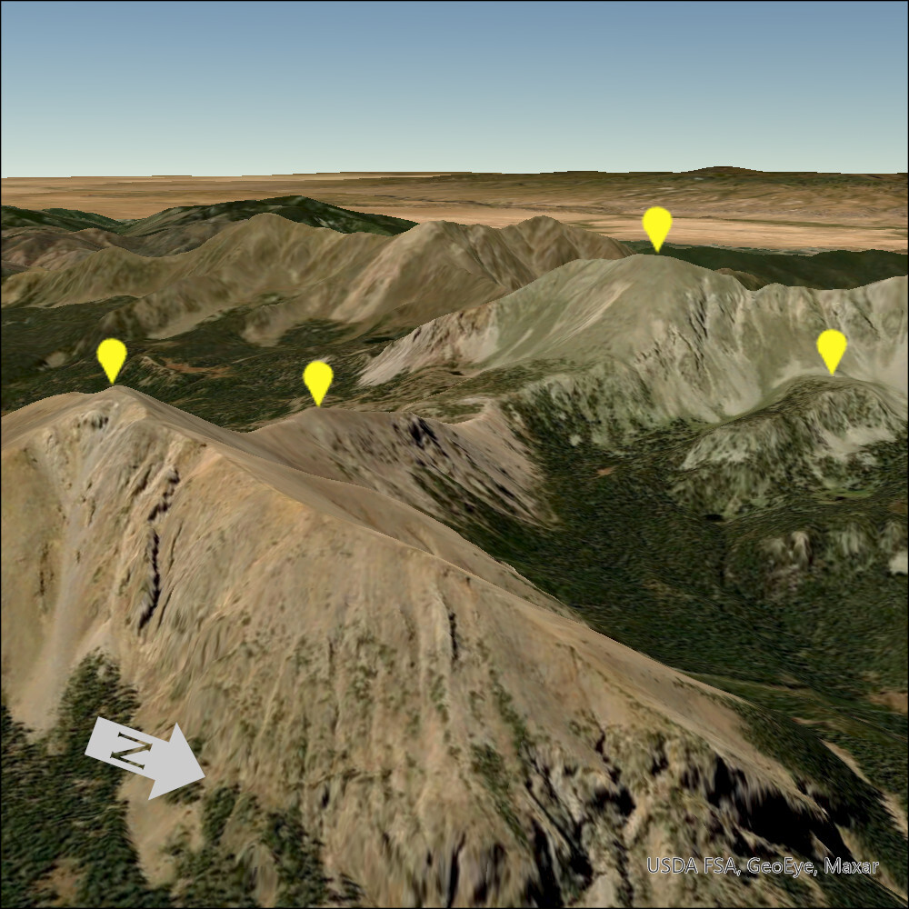 Monitoring locations in Pecos Wilderness, New Mexico for the Global Observation Research Initiative in Alpine Environments (GLORIA).