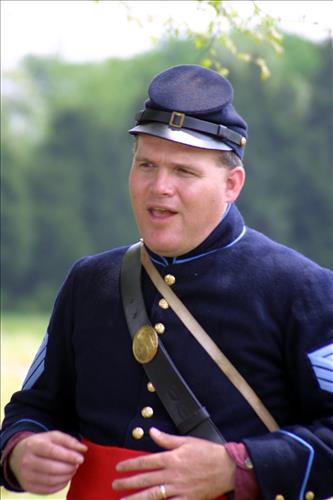 Close-ups of interpreters of Civil War Colored Troops at Stones River National Battlefield, April 2004