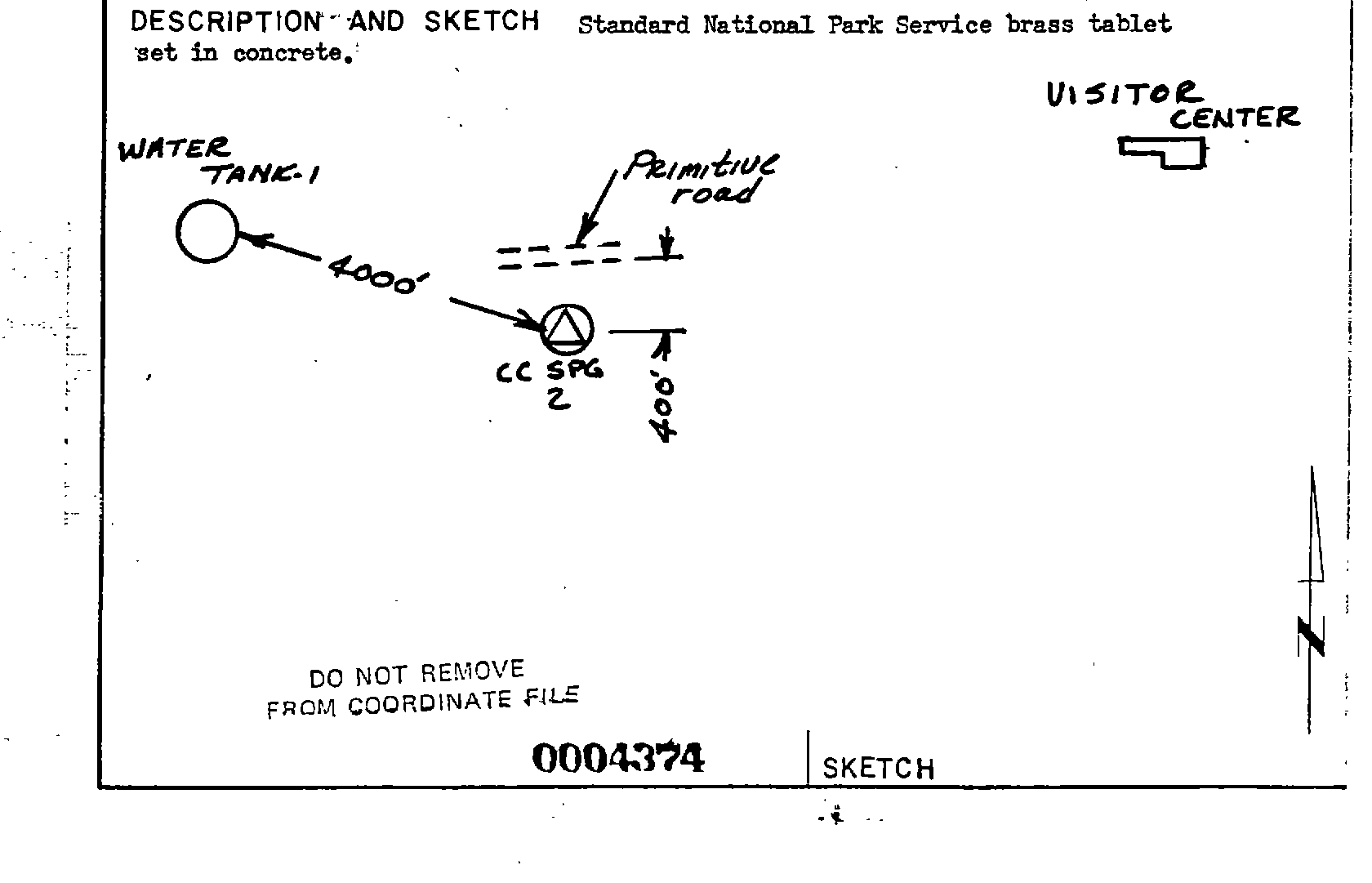00004374 Survey Monumentation Sketch