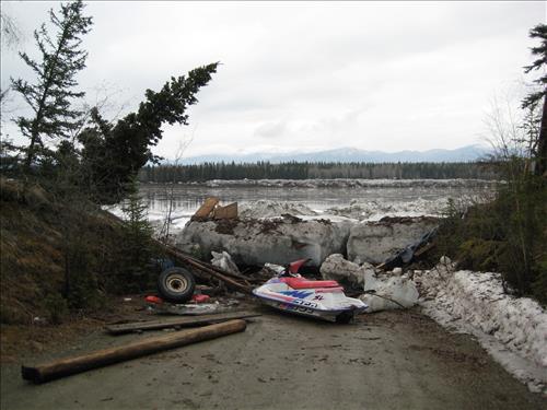 Damage from Yukon River Flooding Eagle Alaska May 2009