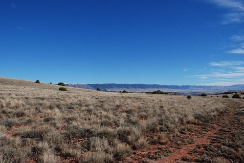 This faint two track leads hikers back to the corral area of the Lockhart Ranch.