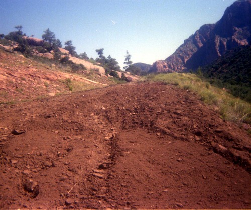 Color Photos of rock slides in Kolob Canyon.